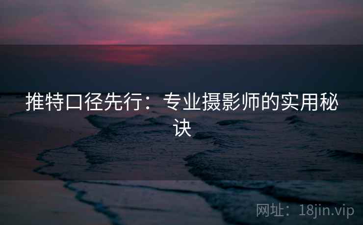 推特口径先行：专业摄影师的实用秘诀