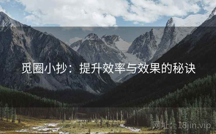 觅圈小抄:提升效率与效果的秘诀 觅圈小抄:提升效率与效果的秘诀
